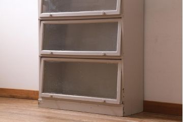 アンティーク家具　和製アンティーク　昭和初期　ペイントが可愛らしい雰囲気のブックケース(本箱、収納棚、戸棚)(R-039357)