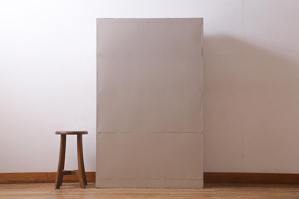 アンティーク家具　和製アンティーク　昭和初期　ペイントが可愛らしい雰囲気のブックケース(本箱、収納棚、戸棚)(R-039357)