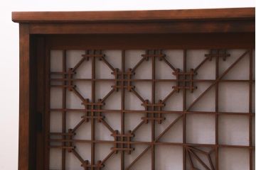 ラフジュ工房オリジナル　古建具リメイク　組子模様が和の風情漂わせるローボード(リビングボード、テレビ台)(R-039359)
