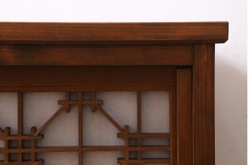 ラフジュ工房オリジナル　古建具リメイク　組子模様が和の風情漂わせるローボード(リビングボード、テレビ台)(R-039359)