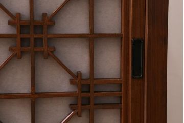 ラフジュ工房オリジナル　古建具リメイク　組子模様が和の風情漂わせるローボード(リビングボード、テレビ台)(R-039359)