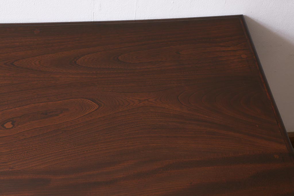 アンティーク家具　和製アンティーク　大正期　総欅材　大正浪漫スタイルにおすすめ
のデスク(平机、在宅ワーク、在宅用ワークデスク)(R-039362)