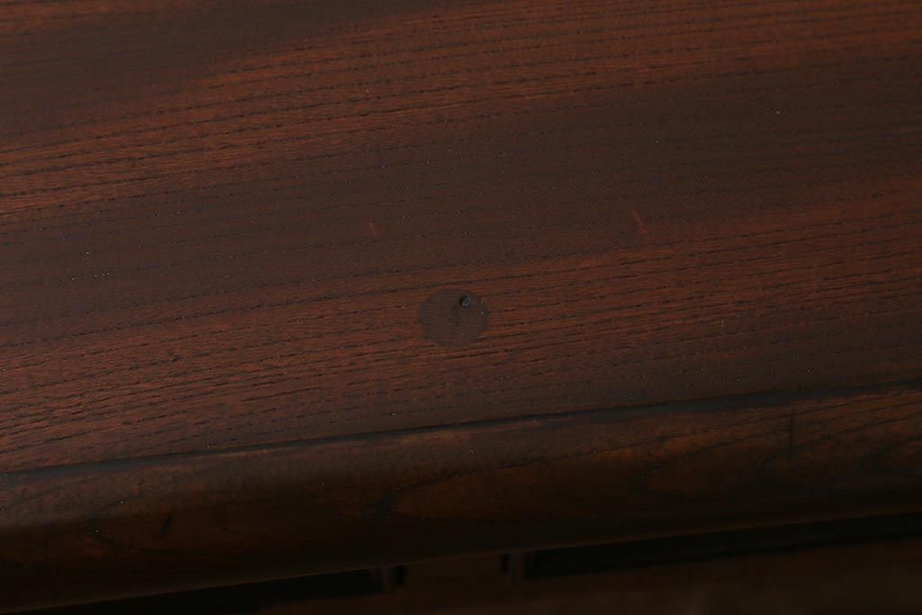 アンティーク家具　和製アンティーク　大正期　総欅材　大正浪漫スタイルにおすすめ
のデスク(平机、在宅ワーク、在宅用ワークデスク)(R-039362)