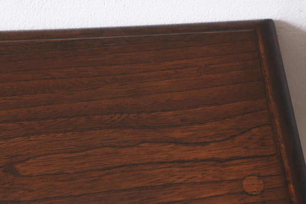 アンティーク家具　和製アンティーク　大正期　総欅材　大正浪漫スタイルにおすすめ
のデスク(平机、在宅ワーク、在宅用ワークデスク)(R-039362)