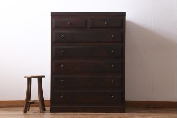 ビンテージ家具　松本民芸家具　D型整理タンスI　シンプルながら上品な雰囲気漂うチェスト(衣装タンス、引き出し)(定価約28万円)(R-039364)