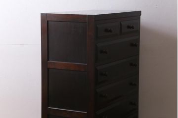 ビンテージ家具　松本民芸家具　D型整理タンスI　シンプルながら上品な雰囲気漂うチェスト(衣装タンス、引き出し)(定価約28万円)(R-039364)