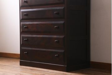 ビンテージ家具　松本民芸家具　D型整理タンスI　シンプルながら上品な雰囲気漂うチェスト(衣装タンス、引き出し)(定価約28万円)(R-039364)