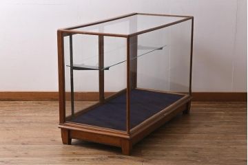 アンティーク家具　イギリスアンティーク　WITHY GROVE STORES　オーク材製　温かみのある木色がレトロなガラスケース(ショーケース、陳列棚)(R-039366)
