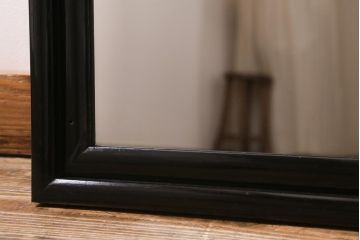 アンティーク雑貨　和製アンティーク　明治大正期　リメイク　艶やかな漆塗りが魅力的な鏡(ミラー、姿見)(R-039370)