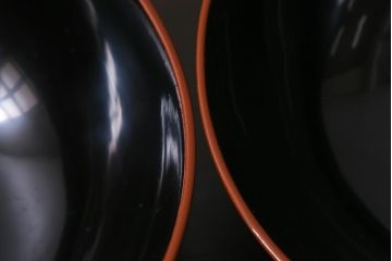 アンティーク雑貨　和製アンティーク　松蒔絵木製蓋付椀5客セット(お椀、漆器)(R-039373)