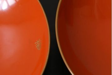 アンティーク雑貨　和製アンティーク　鶴・松　縁起の良い沈金蒔絵の木製椀5客セット(蓋付き椀、漆器、和食器)(R-039375)