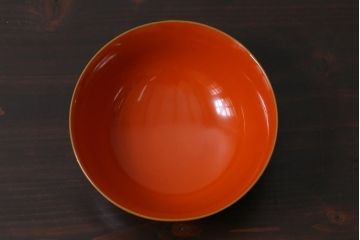 アンティーク雑貨　和製アンティーク　鶴・松　縁起の良い沈金蒔絵の木製椀5客セット(蓋付き椀、漆器、和食器)(R-039375)