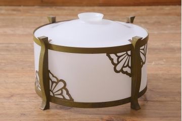 アンティーク照明　和製アンティーク　昭和初期　透かし模様が目を引く吊り下げ照明(天井照明)(R-039377)