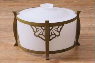 アンティーク照明　和製アンティーク　昭和初期　透かし模様が目を引く吊り下げ照明(天井照明)(R-039377)