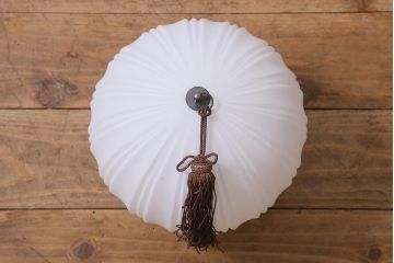 アンティーク照明　和製アンティーク　大正昭和初期　レトロなタッセル付き吊り下げ照明(天井照明、電笠、シェード)(R-039378)