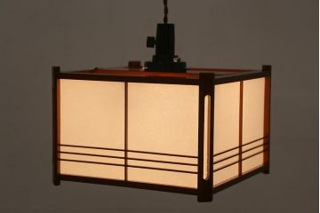 アンティーク照明　激レア!上手物　春慶塗が施された上品な佇まいの天井照明(吊り下げ照明)(R-039381)