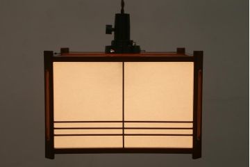 アンティーク照明　激レア!上手物　春慶塗が施された上品な佇まいの天井照明(吊り下げ照明)(R-039381)