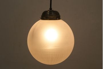 アンティーク照明　和製アンティーク　大正昭和初期　レトロモダンな雰囲気漂うオパールガラスの吊り下げ照明(天井照明、ペンダントライト)(R-039383)