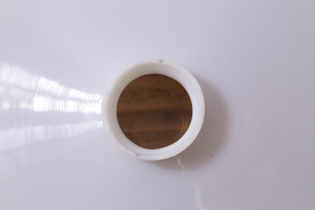 アンティーク照明　戦前　ノスタルジックな雰囲気の平笠シェード(吊り下げ照明、天井照明、ペンダントライト)(R-039388)