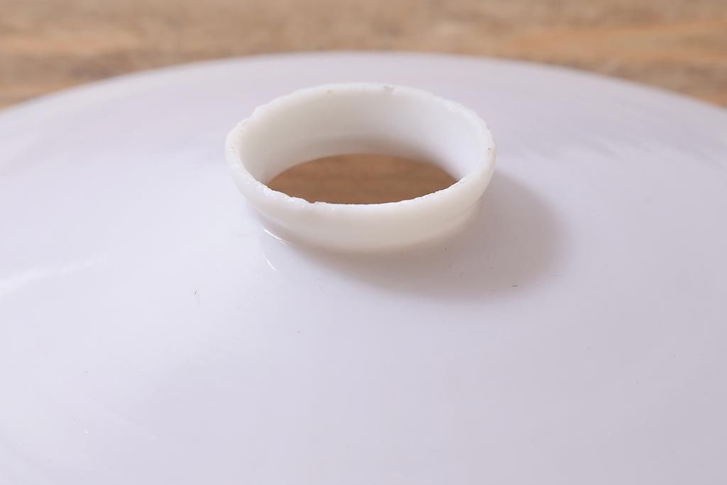 アンティーク照明　戦前　ノスタルジックな雰囲気の平笠シェード(吊り下げ照明、天井照明、ペンダントライト)(R-039388)