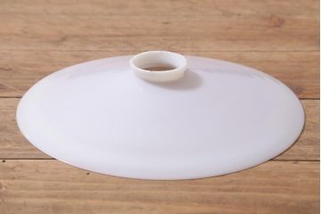 アンティーク照明　戦前　ノスタルジックな雰囲気の平笠シェード(吊り下げ照明、天井照明、ペンダントライト)(R-039388)