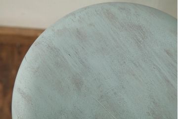 ペイント家具　和製アンティーク　昭和初期　淡いブルーの色合いがかわいらしいシャビーなスツール(花台)(R-039392)