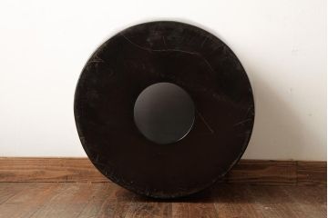 アンティーク雑貨　和製アンティーク　明治大正期　漆塗り　花唐草蒔絵火鉢(R-039394)