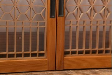 ラフジュ工房オリジナル　古建具リメイク　味わい深い和の雰囲気漂うローボード(収納棚、テレビ台、テレビボード)(R-039396)