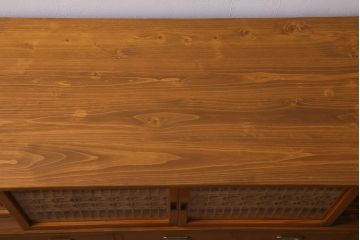 ラフジュ工房オリジナル　古建具リメイク　味わい深い和の雰囲気漂うローボード(収納棚、テレビ台、テレビボード)(R-039396)