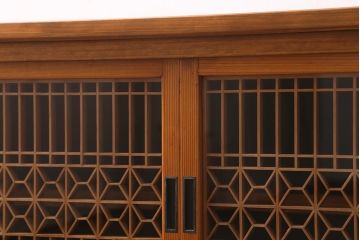 ラフジュ工房オリジナル　古建具リメイク　味わい深い和の雰囲気漂うローボード(収納棚、テレビ台、テレビボード)(R-039396)