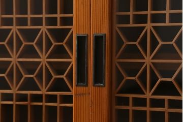 ラフジュ工房オリジナル　古建具リメイク　味わい深い和の雰囲気漂うローボード(収納棚、テレビ台、テレビボード)(R-039396)