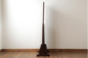 中古　松本民芸家具　シンプルなデザインが魅力的なD型姿見(ミラー、鏡)(定価約12万円)(R-039397)