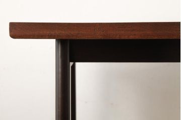 リメイク家具　和製アンティーク　昭和中期　天板栗材　バイカラーがお洒落なサイドテーブル(コンソールテーブル、飾り台、花台)(R-039404)