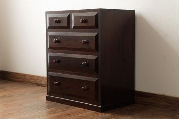 中古　松本民芸家具　シックな佇まいの小引き出し(チェスト)(R-039405)