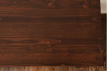 リメイク家具　和製アンティーク　天板ヒノキ材　昭和初期　ブラックペイントが格好いいサイドテーブル(平机、花台、飾り台)(R-039406)