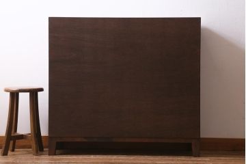 ラフジュ工房オリジナル　3×3マス　古材リメイク　ヒノキ無垢材・ラワン古材　レトロな雰囲気漂うマス目棚・右開き(収納棚、ロッカー、下駄箱)(R-039411)