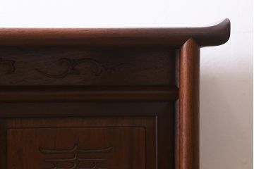 ビンテージ家具　和製ビンテージ　伝統工芸品　唐木指物　紫檀材　漆塗り　上質な和の雰囲気漂う飾り棚(茶棚、陳列棚)(R-039413)