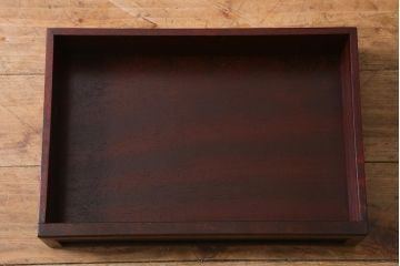 ビンテージ家具　和製ビンテージ　伝統工芸品　唐木指物　紫檀材　漆塗り　上質な和の雰囲気漂う飾り棚(茶棚、陳列棚)(R-039413)