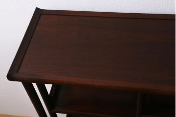 ビンテージ家具　和製ビンテージ　伝統工芸品　唐木指物　紫檀材　漆塗り　上質な和の雰囲気漂う飾り棚(茶棚、陳列棚)(R-039413)