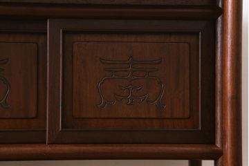 ビンテージ家具　和製ビンテージ　伝統工芸品　唐木指物　紫檀材　漆塗り　上質な和の雰囲気漂う飾り棚(茶棚、陳列棚)(R-039413)