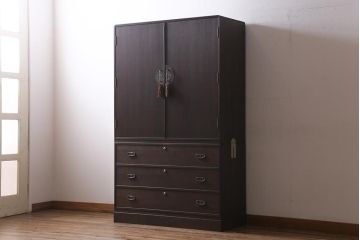 中古　伝統工芸品　上品な和の趣漂う加茂総桐箪笥(総桐たんす、和箪笥、衣装タンス)(定価約120万円)(R-039417)