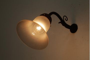 アンティーク照明　大正ロマン　花が咲いたようなデザインが魅力のウォールライト(シェード、ブラケットライト、壁掛け照明、壁付け照明)(R-039429)