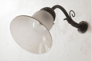 アンティーク照明　大正ロマン　花が咲いたようなデザインが魅力のウォールライト(シェード、ブラケットライト、壁掛け照明、壁付け照明)(R-039429)