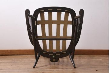 ヴィンテージ家具　ERCOL(アーコール)　エバーグリーン　エレガントな雰囲気漂う1人掛けイージーチェア(ラウンジチェア、アームチェア、椅子、ソファ、ビンテージ)(定価約29万円)(R-039435)