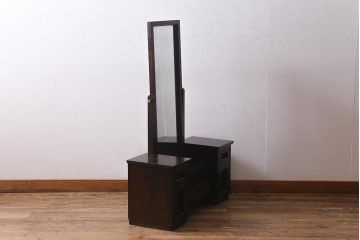 アンティーク家具　中古　松本民芸家具　M型一面鏡I　直線的なデザインが美しいドレッサー(鏡台)(定価約19万円)(R-039436)