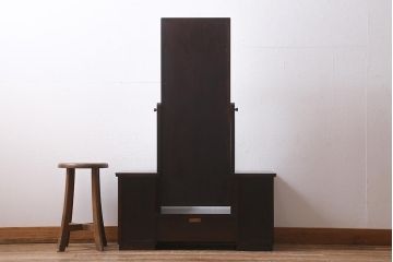 アンティーク家具　中古　松本民芸家具　M型一面鏡I　直線的なデザインが美しいドレッサー(鏡台)(定価約19万円)(R-039436)