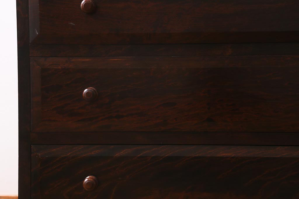 中古　民芸家具　衣装盆付き　上品なデザインの和タンス(衣装箪笥、引き出し、チェスト、着物箪笥)(R-039437)