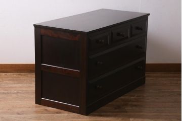 中古　リメイク　松本民芸家具　落ち着いた大人の空間を演出してくれるローチェスト(引き出し、ローボード)(R-039442)です。