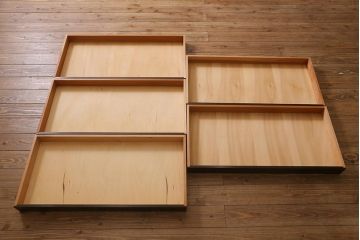 当店リメイク家具 松本民芸家具 衣装盆・棚 2WAY脚付キャビネット(和タンス、戸棚、収納棚、着物箪笥)(R-039443)