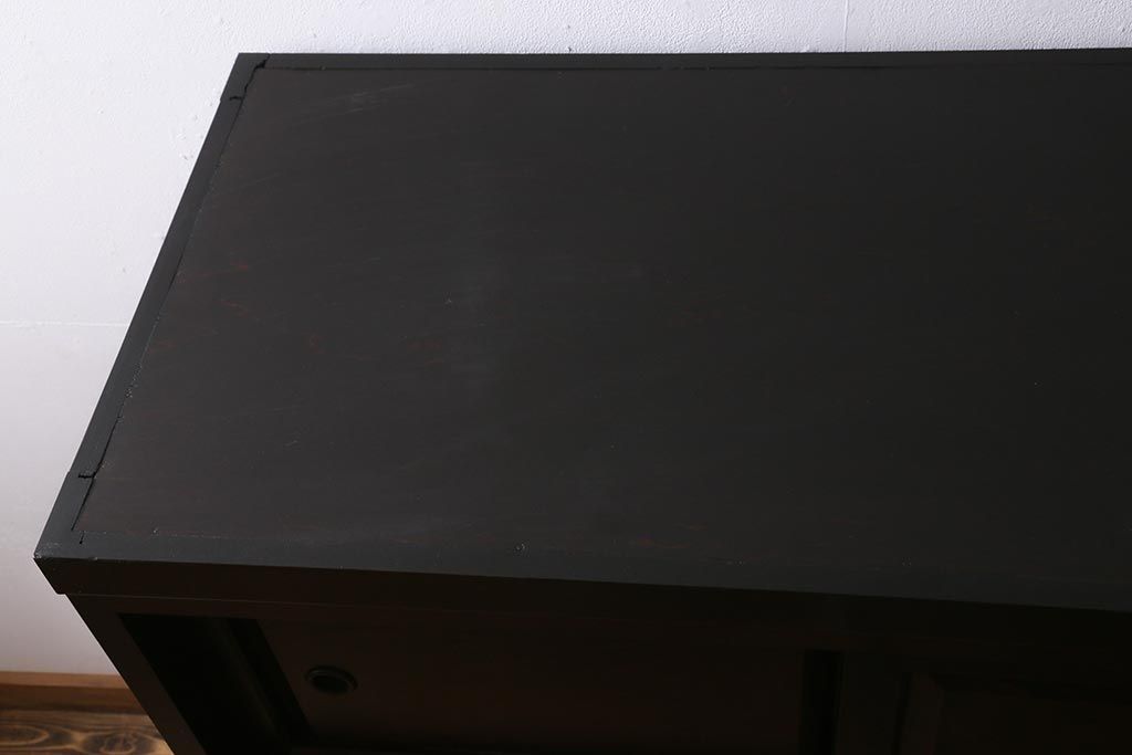 当店リメイク家具 松本民芸家具 衣装盆・棚 2WAY脚付キャビネット(和タンス、戸棚、収納棚、着物箪笥)(R-039443)